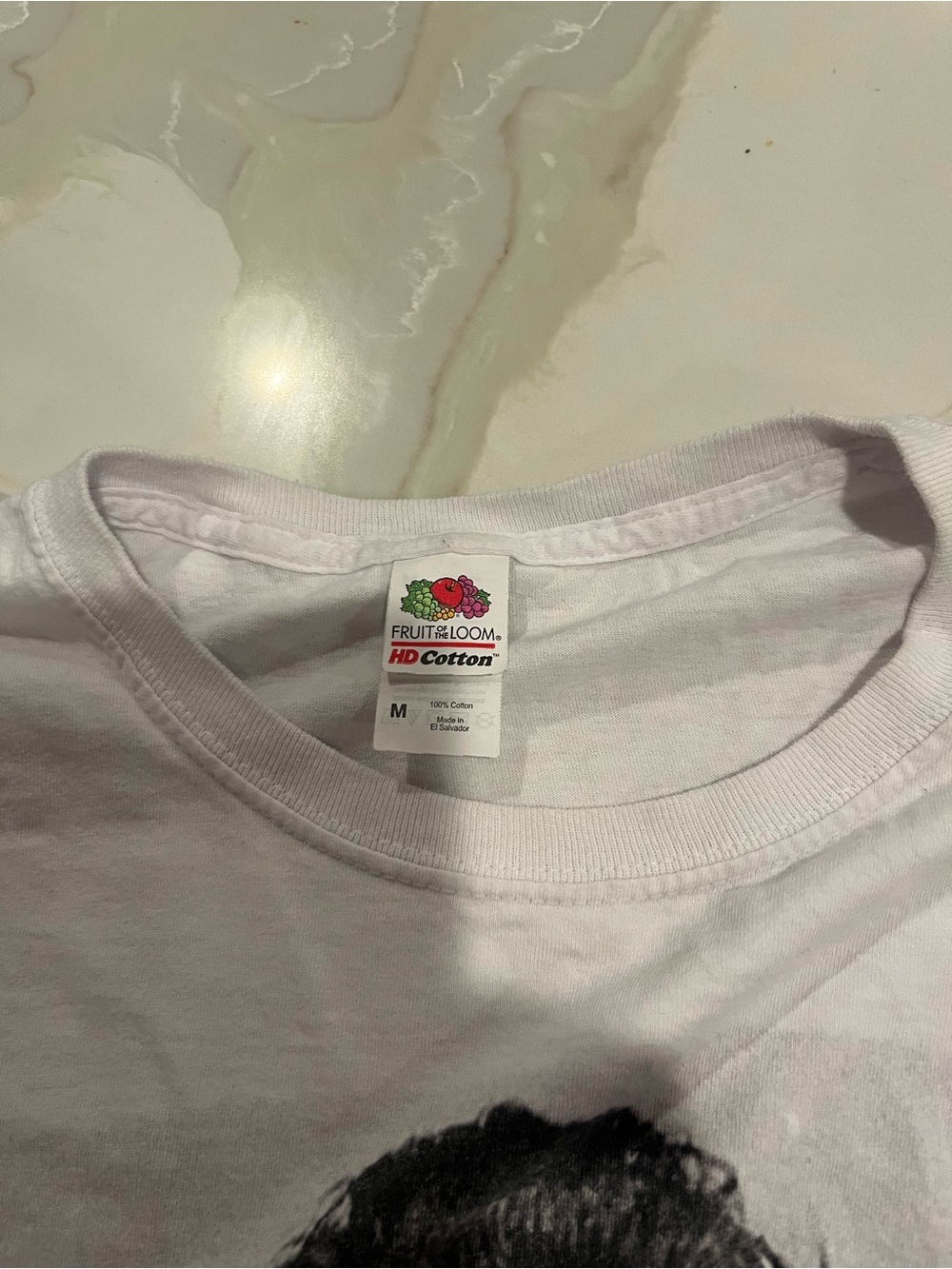 Fruit of the Loom White Short-Sleeve Tee with Elvis Portrait Graphic - Picture 3 of 6